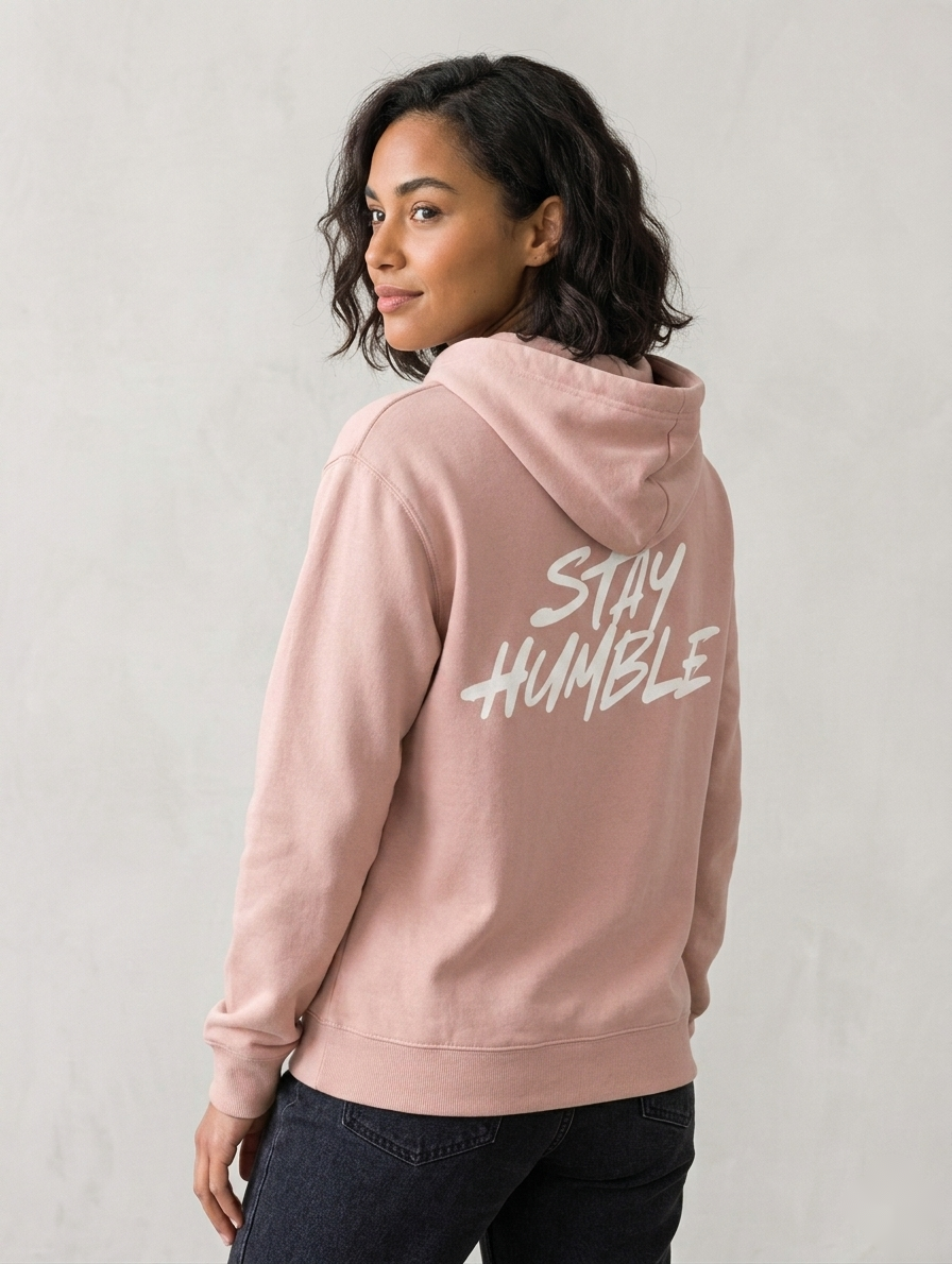 Stay Humble Hoodie Christian hoodie, on model | Face of Faith faith apparel