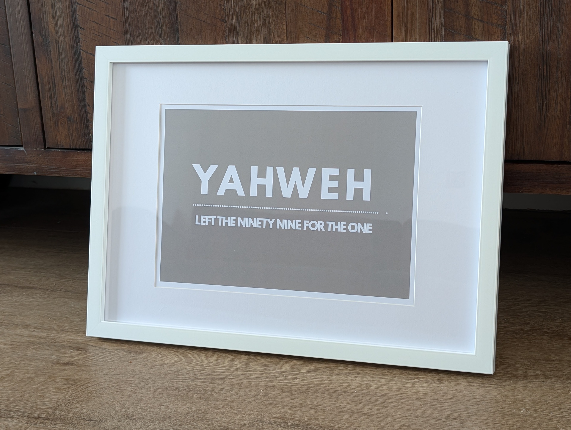Yahweh Left The Ninety Nine For The One Print Christian t-shirt, view 3 | Face of Faith faith apparel