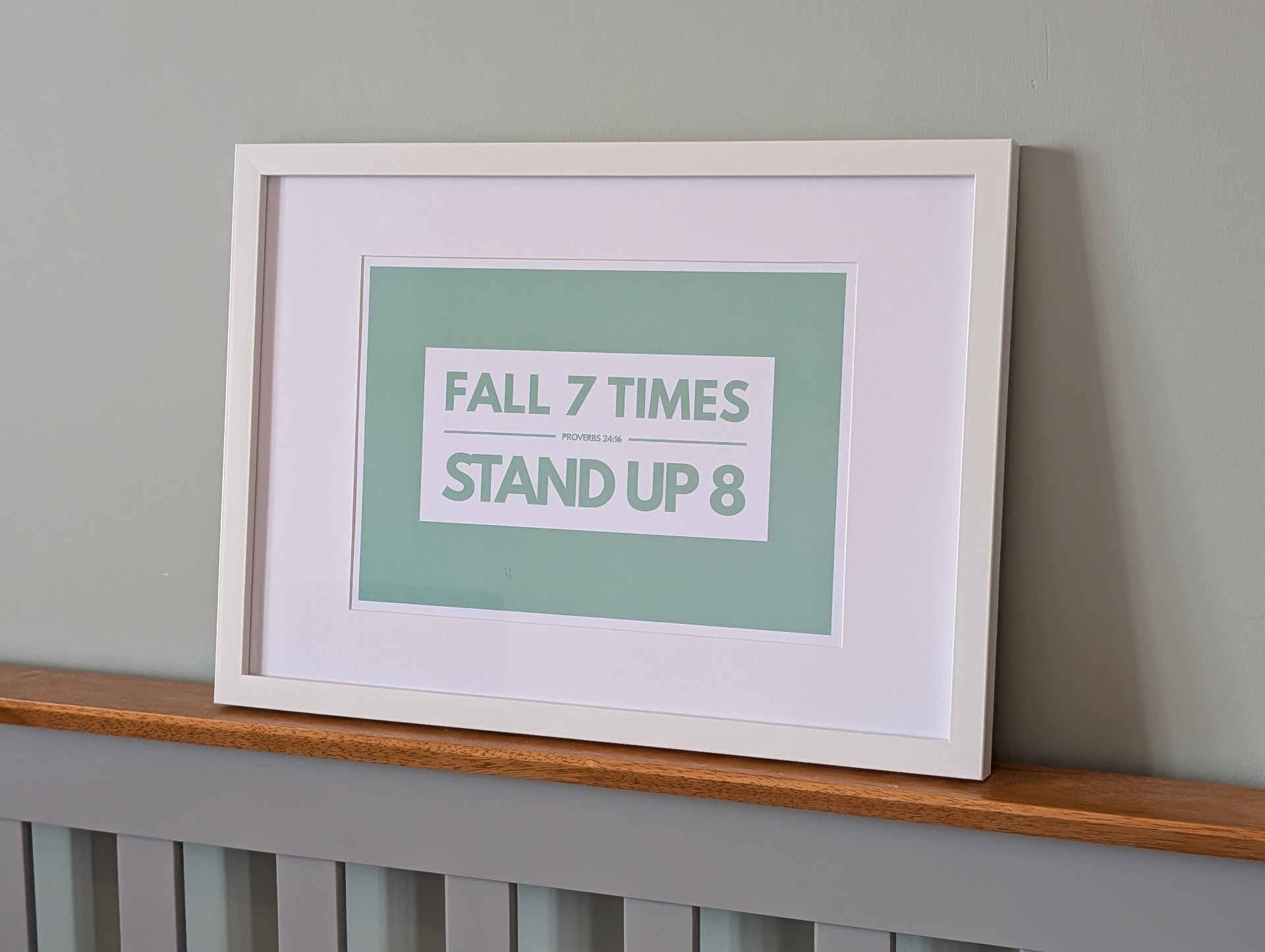 Fall 7 Times Stand Up 8 Print Christian t-shirt, view 1 | Face of Faith faith apparel