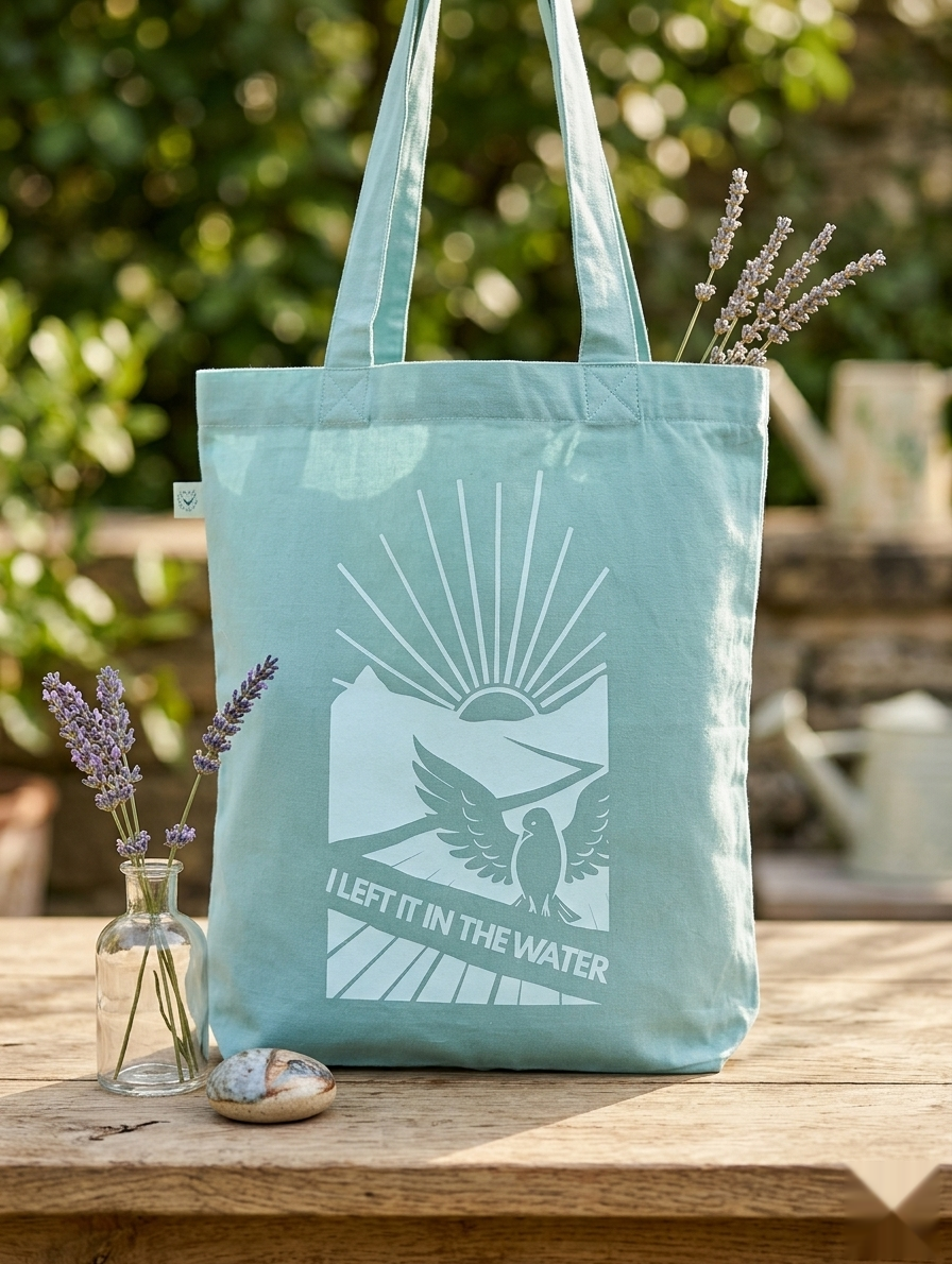 Baptism Tote Bag, I Left It In The Water Christian tote bag, view 1 | Face of Faith faith apparel