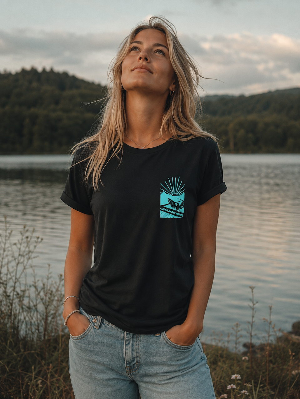 I Left It In The Water Women's Baptism T-Shirt Christian t-shirt, view 1 | Face of Faith faith apparel