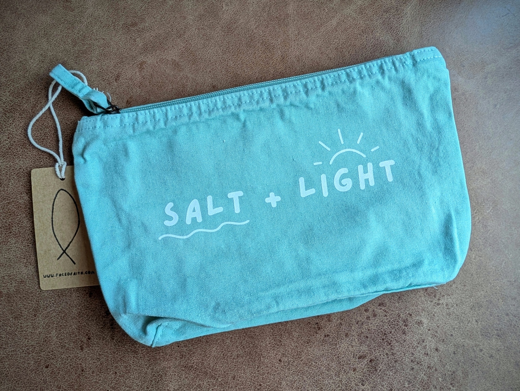 Salt + Light Accessories Pouch Christian accessory pouch, view 1 | Face of Faith faith apparel