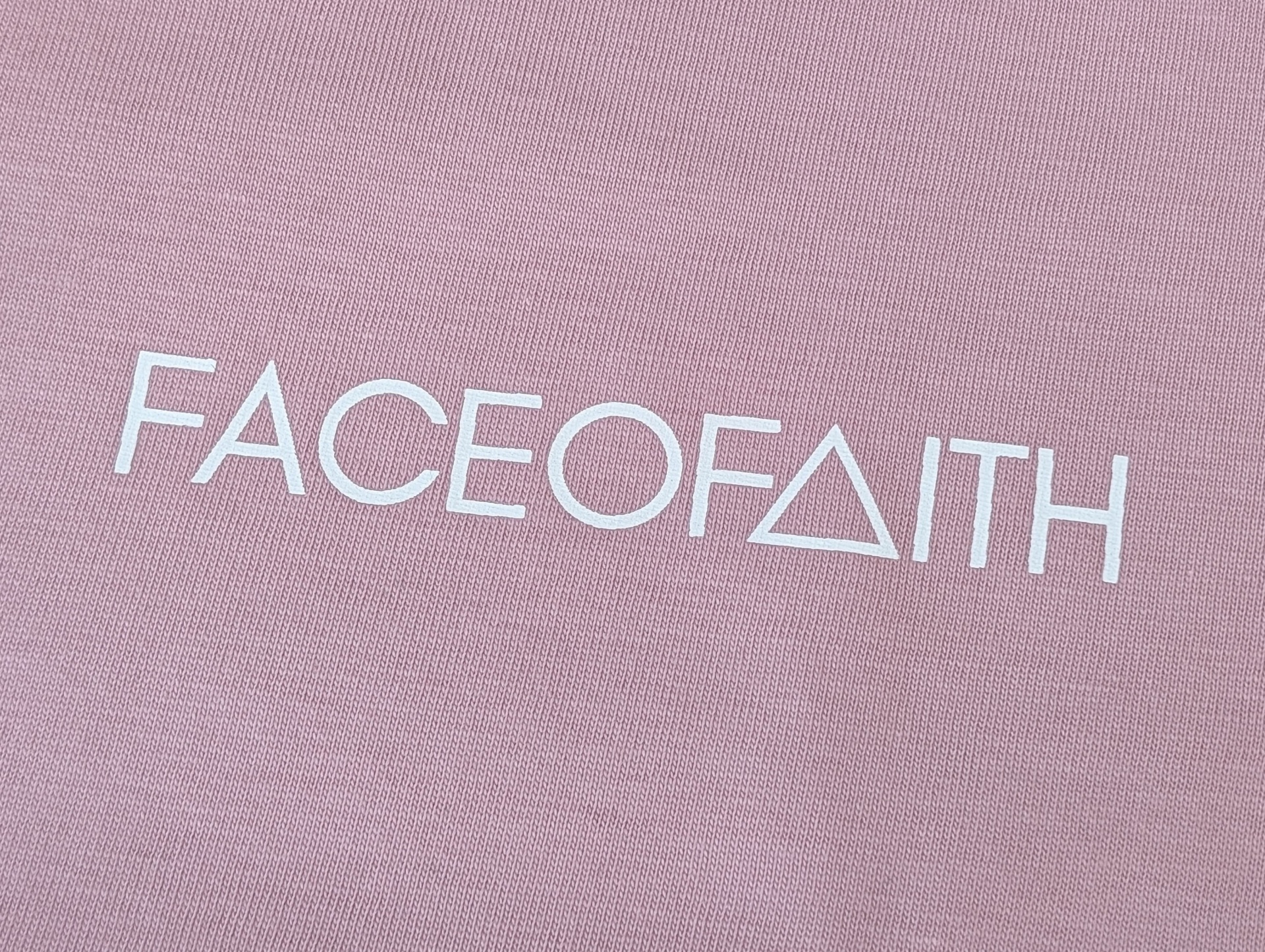 Faceofaith Oversized T-Shirt Christian t-shirt, close-up print detail | Face of Faith faith apparel