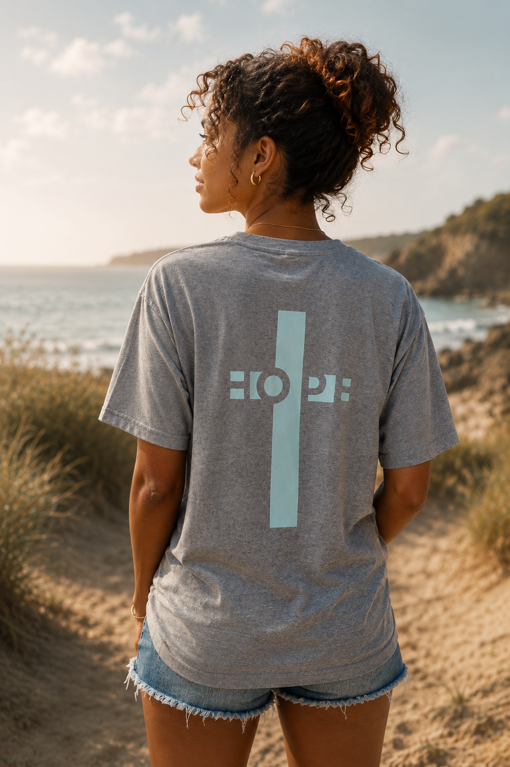 Hope Oversized Heavyweight T-Shirt Christian t-shirt, back print detail | Face of Faith faith apparel