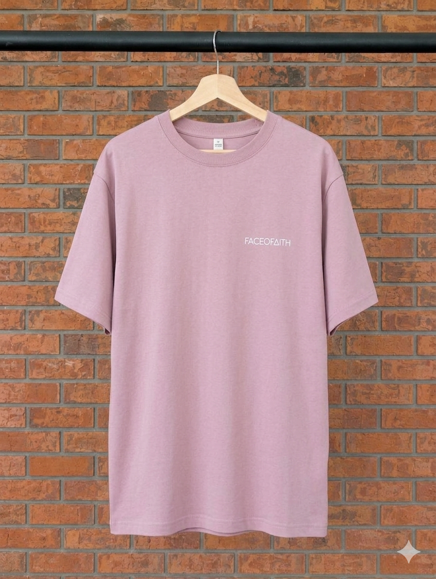 Faceofaith Oversized T-Shirt Christian t-shirt, hanger view | Face of Faith faith apparel