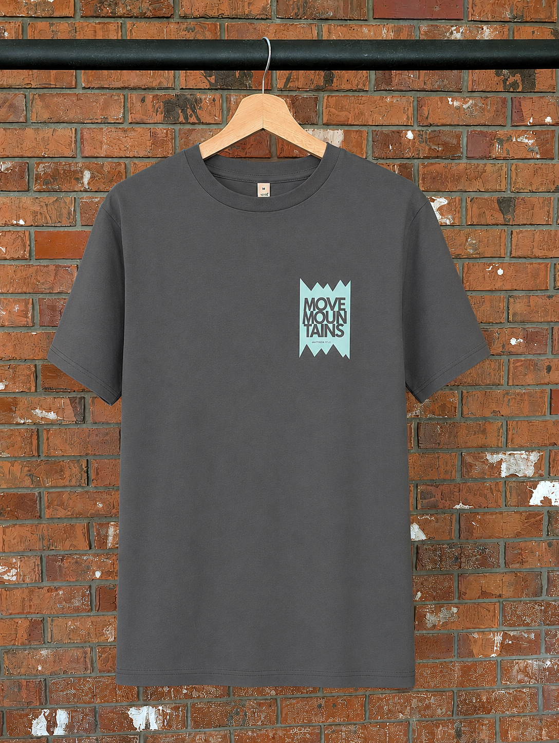 Move Mountains T-Shirt Christian t-shirt, view 1 | Face of Faith faith apparel