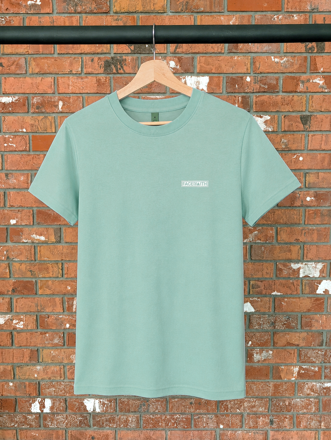 Fall 7 Times Stand Up 8 T-Shirt Christian t-shirt, front print detail | Face of Faith faith apparel