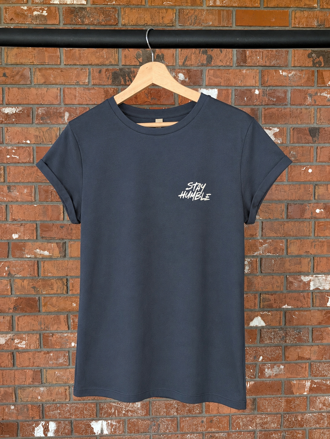 Stay Humble Women's T-Shirt Christian t-shirt, front print detail | Face of Faith faith apparel