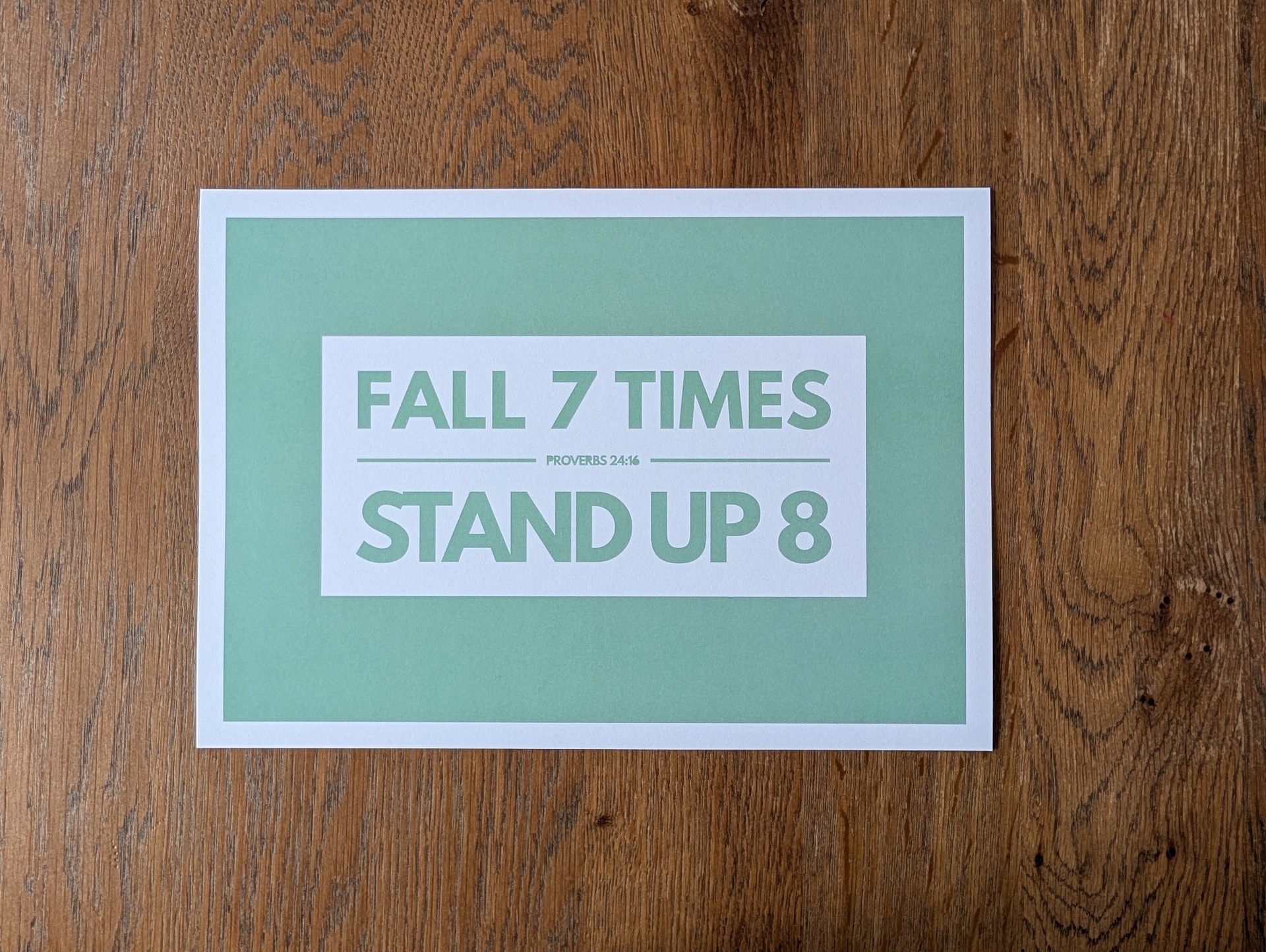 Fall 7 Times Stand Up 8 Print Christian t-shirt, view 2 | Face of Faith faith apparel