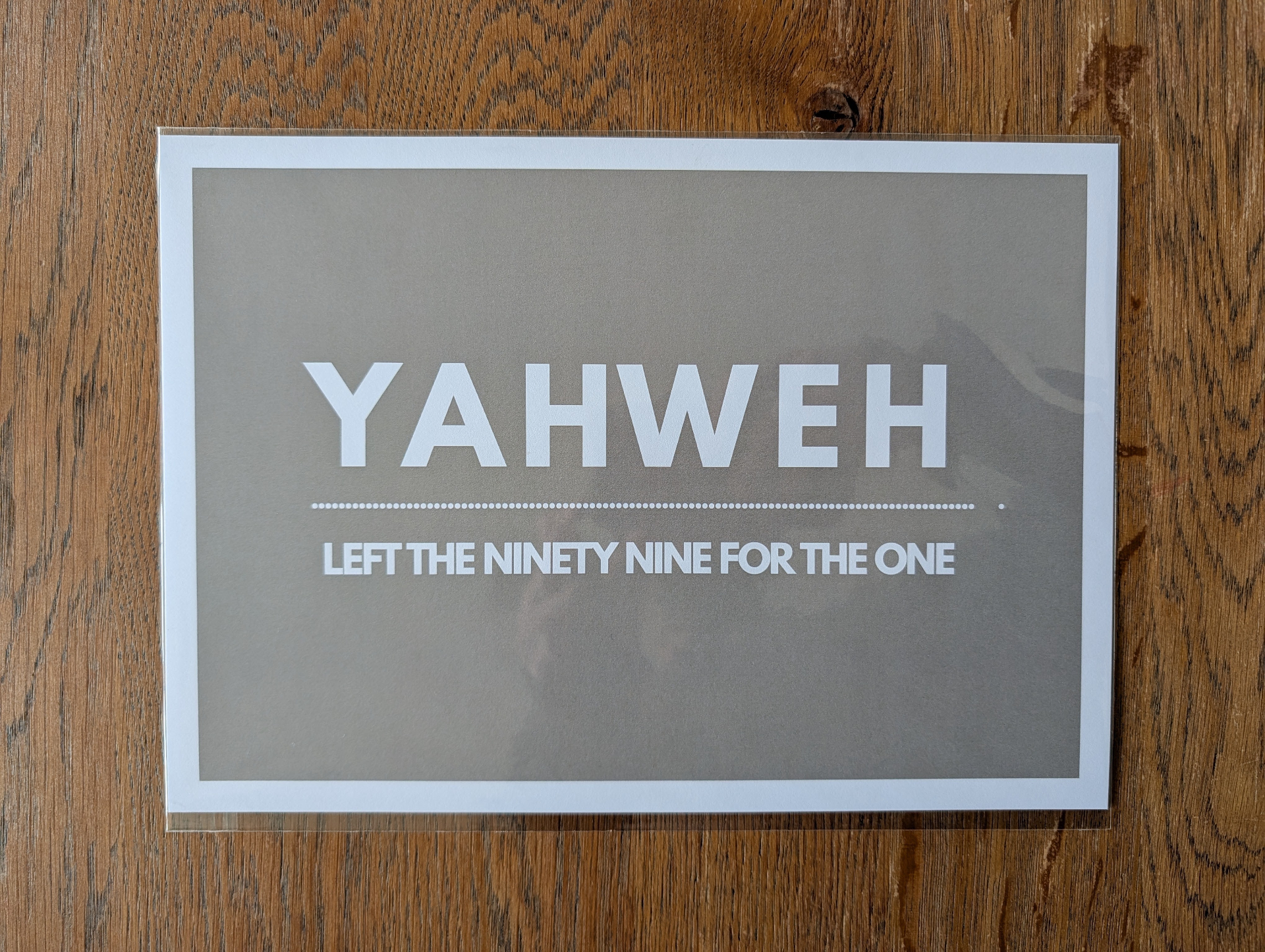 Yahweh Left The Ninety Nine For The One Print Christian t-shirt, view 2 | Face of Faith faith apparel