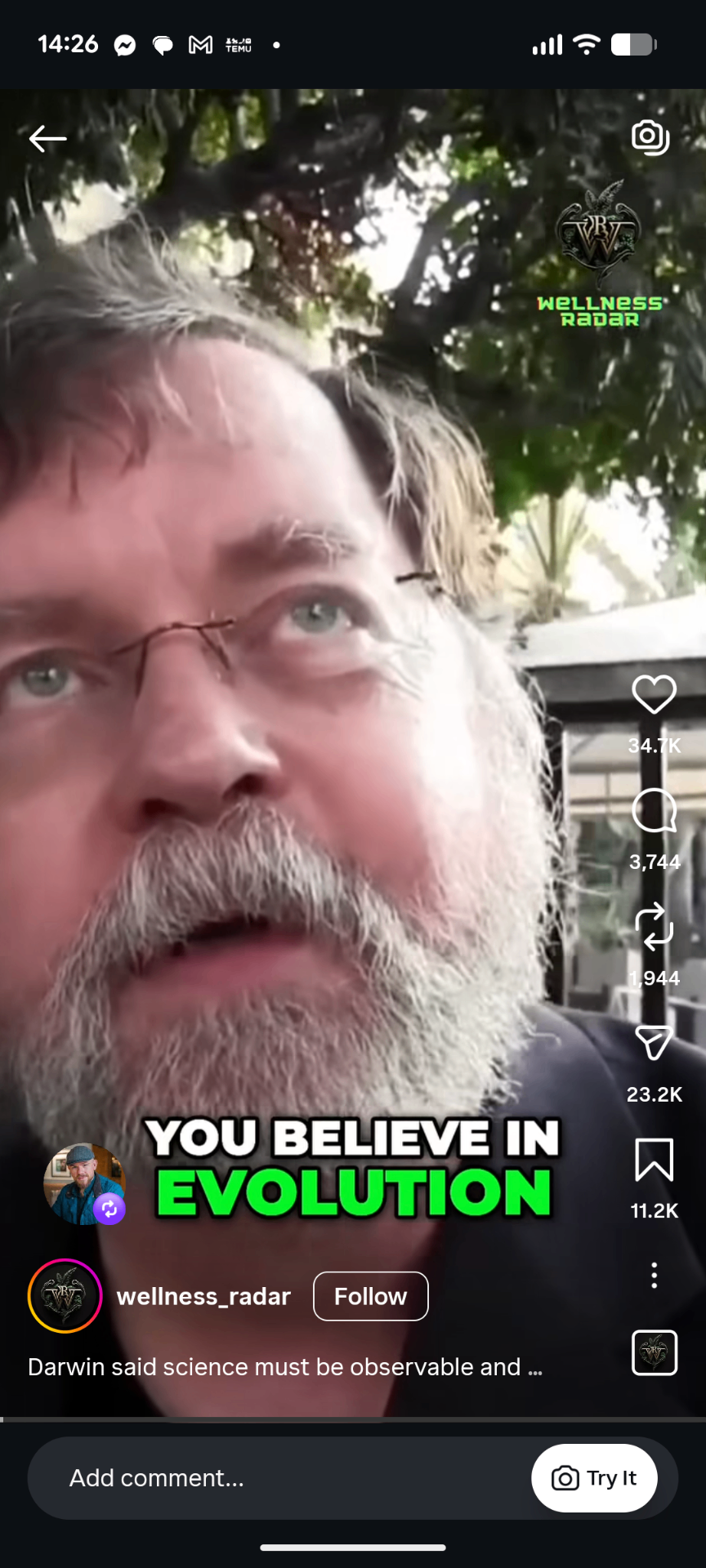 Instagram Reel, Darwinism - Change of kinds?