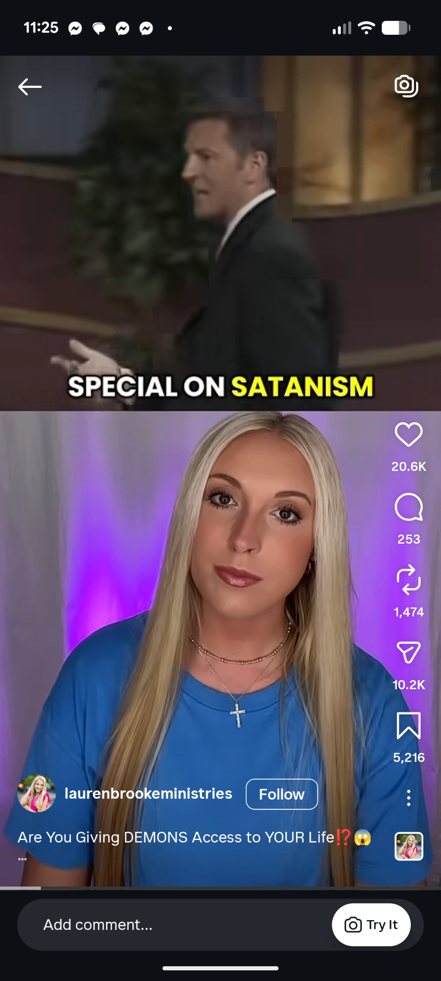 Instagram Reel, Are you giving the demonic a way in