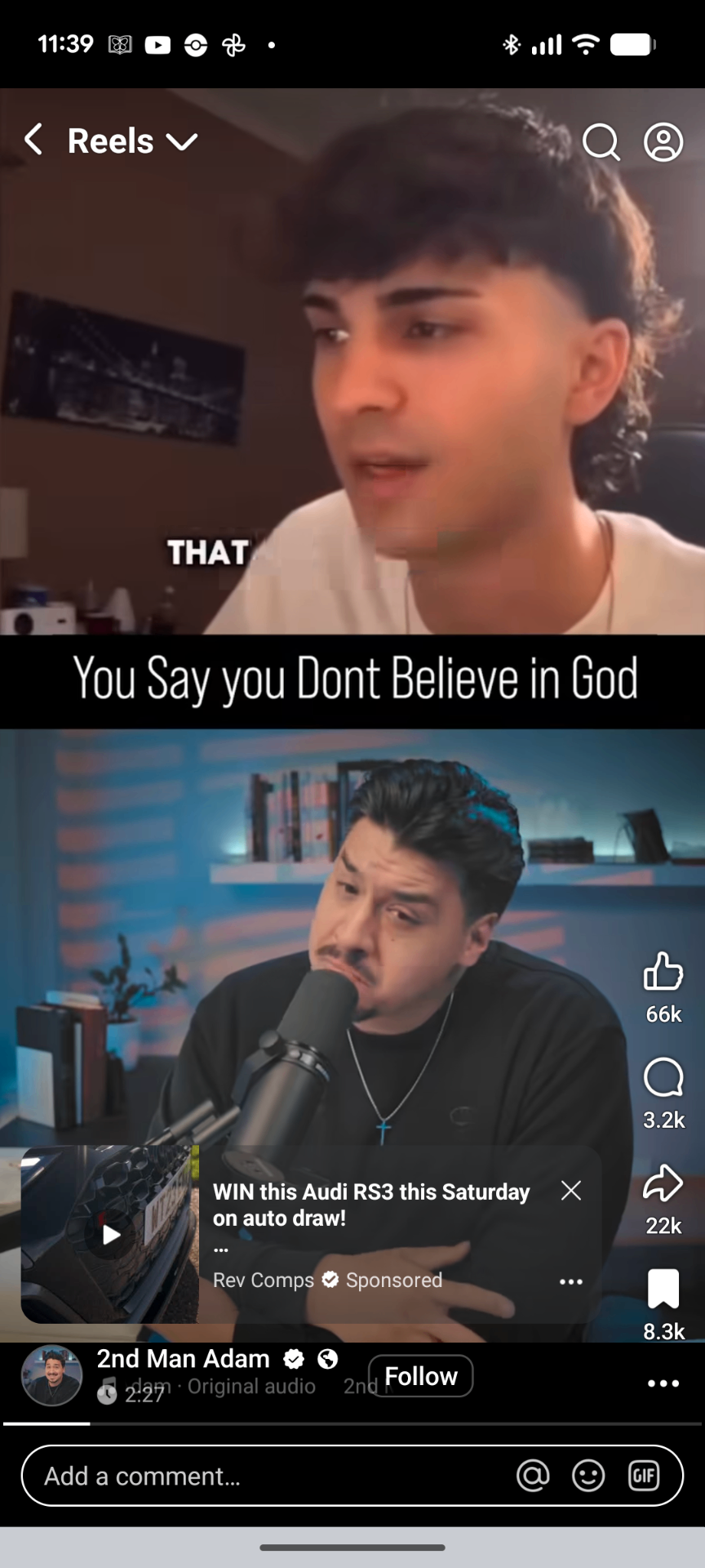Facebook Reel, You say you don't believe in god but!