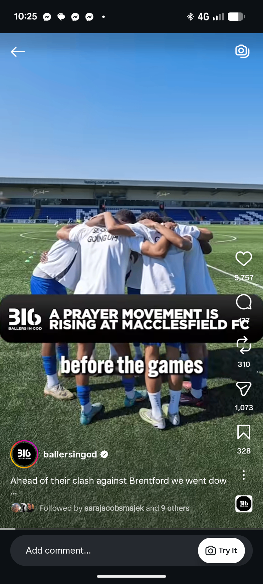 Instagram Reel, Faith and football