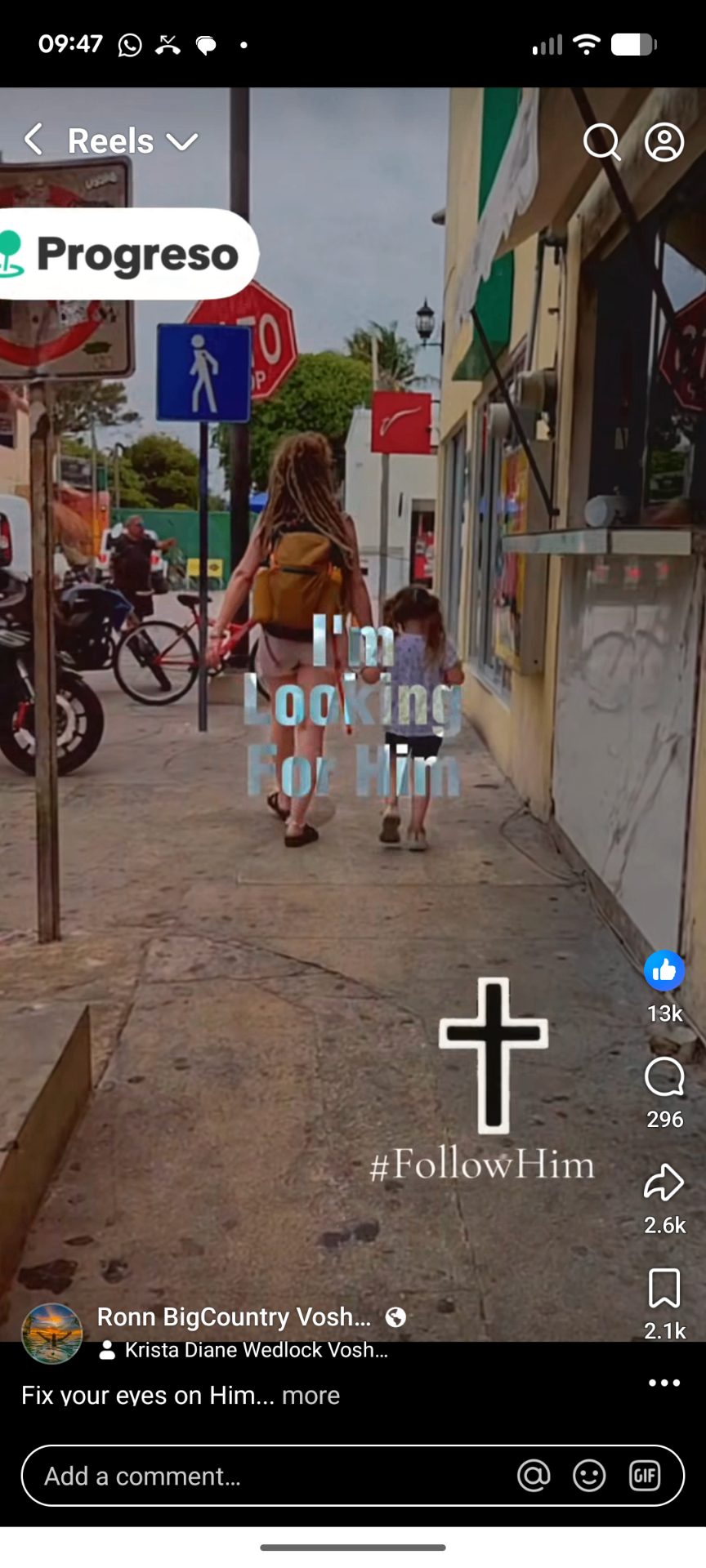 Facebook Reel, Fix your eyes on him
