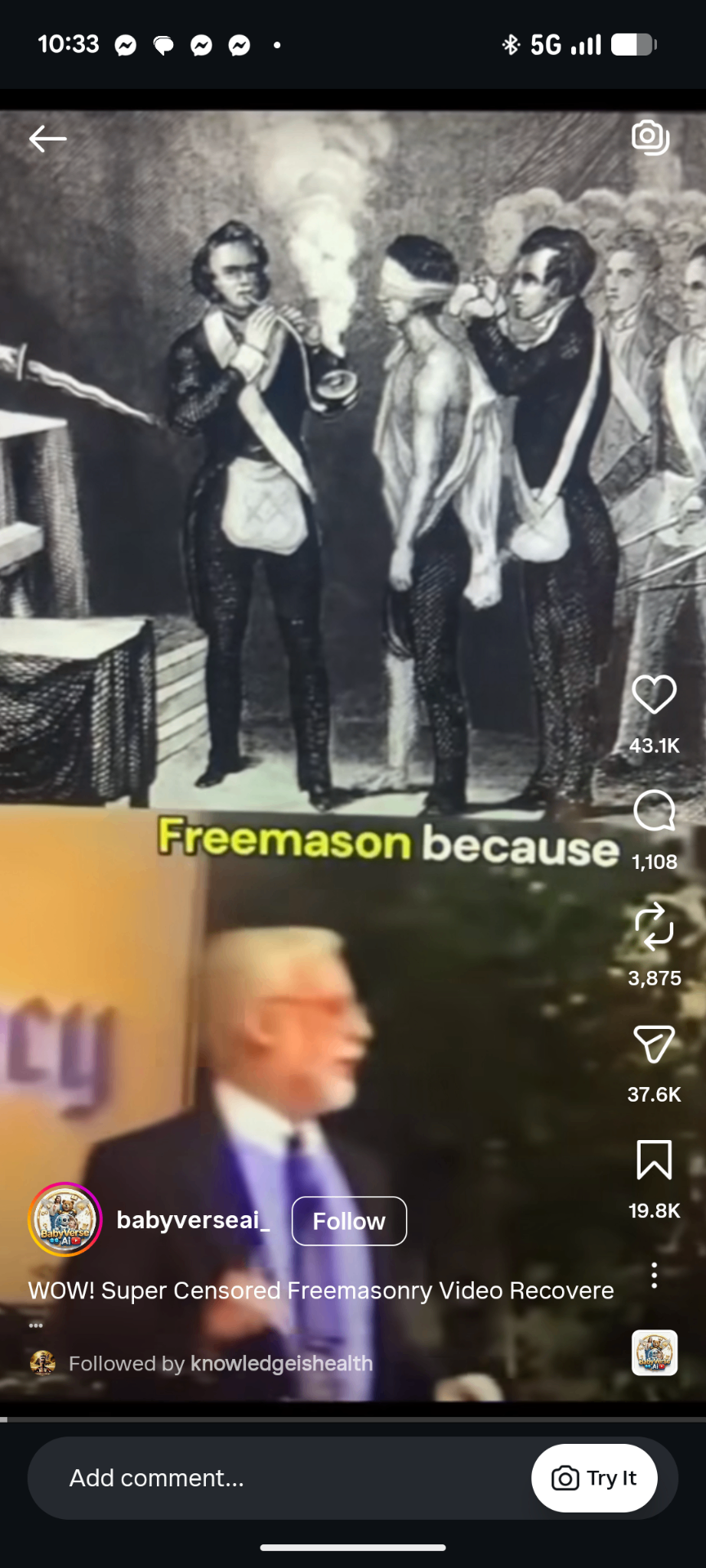 Instagram Reel, Freemasons and the satanic