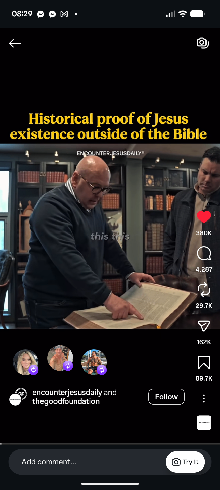 Instagram Reel, Historical proof