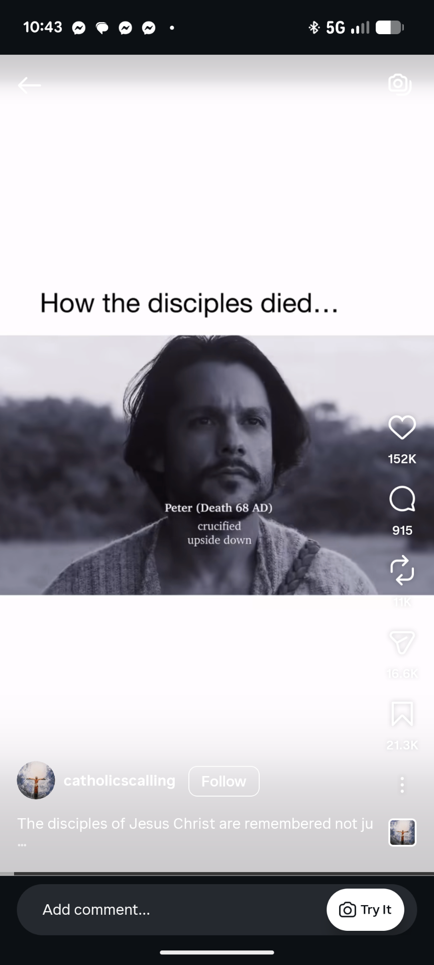 Instagram Reel, How the disciples died