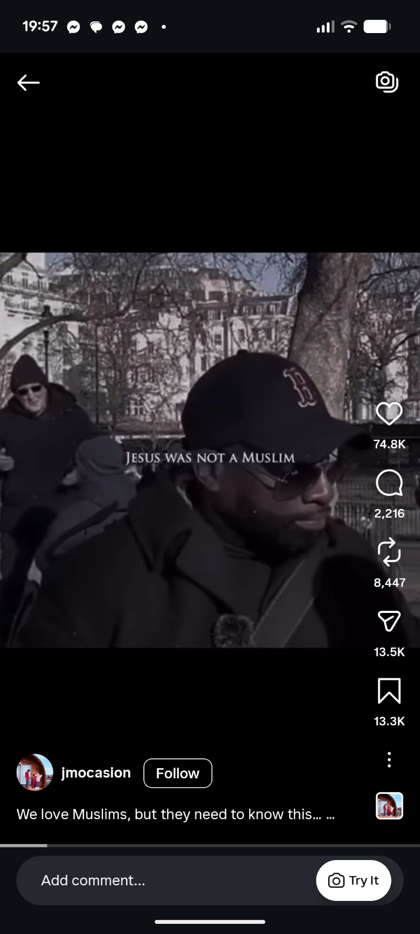Instagram Reel, I love Muslims but they need to know this about Jesus