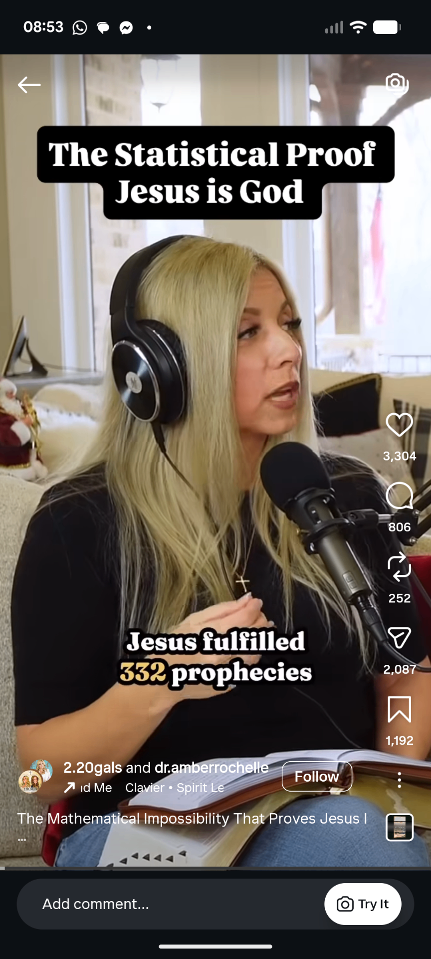 Instagram Reel, Mathematical improbability proves Jesus