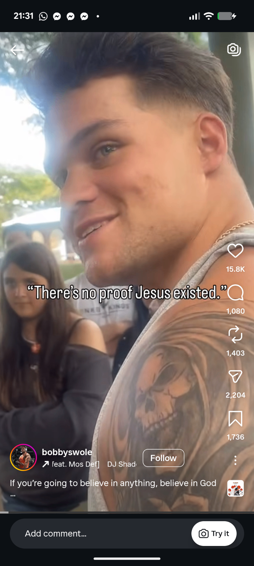 Instagram Reel, No proof Jesus existed