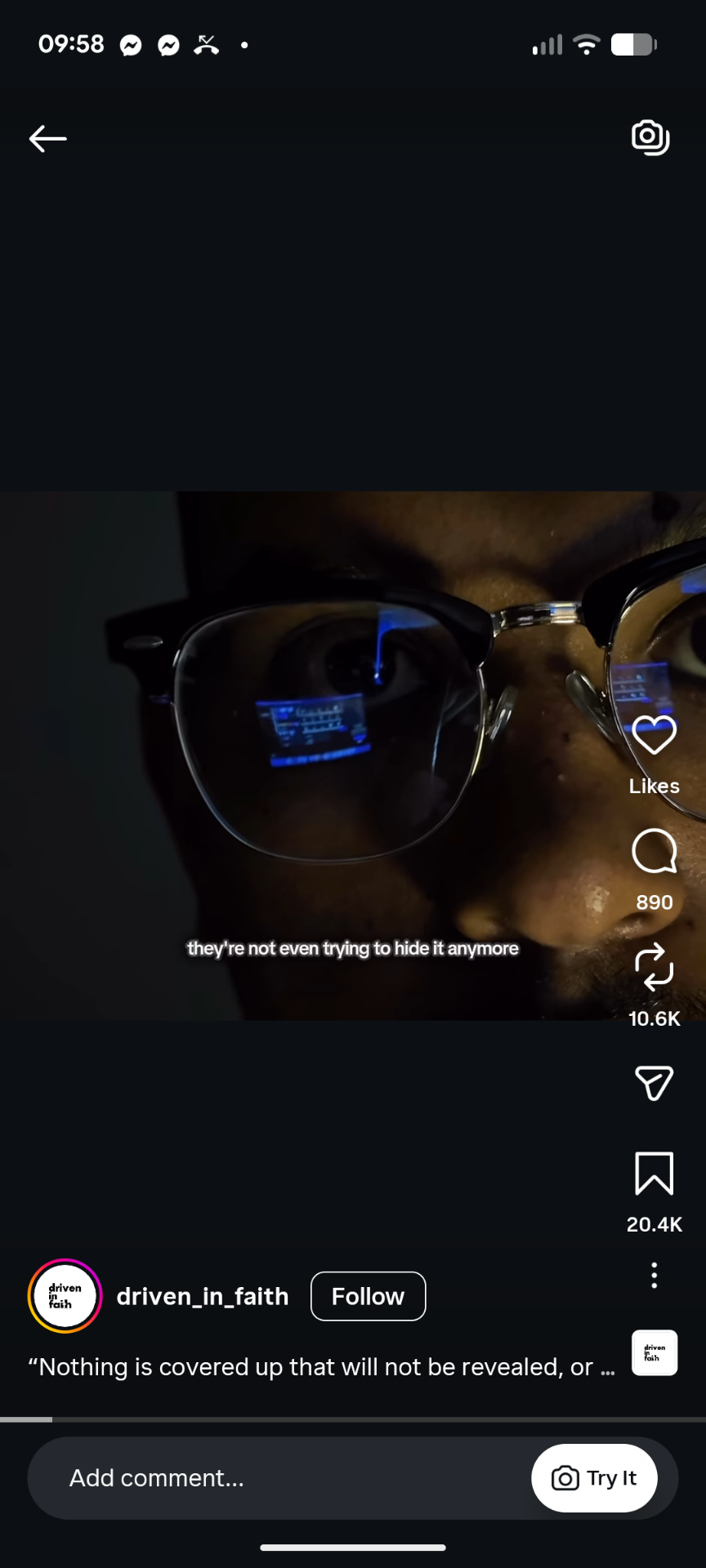 Instagram Reel, Nothing is covered up that will not be revealed
