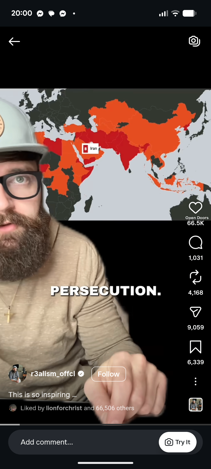 Instagram Reel, So inspiring, persecuted but faithful
