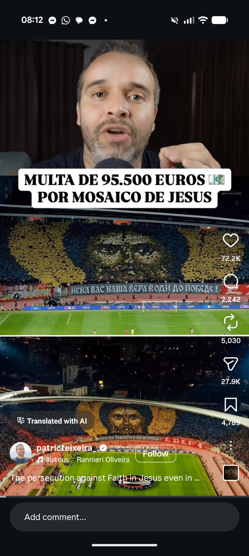 Instagram Reel, Persecuted faith