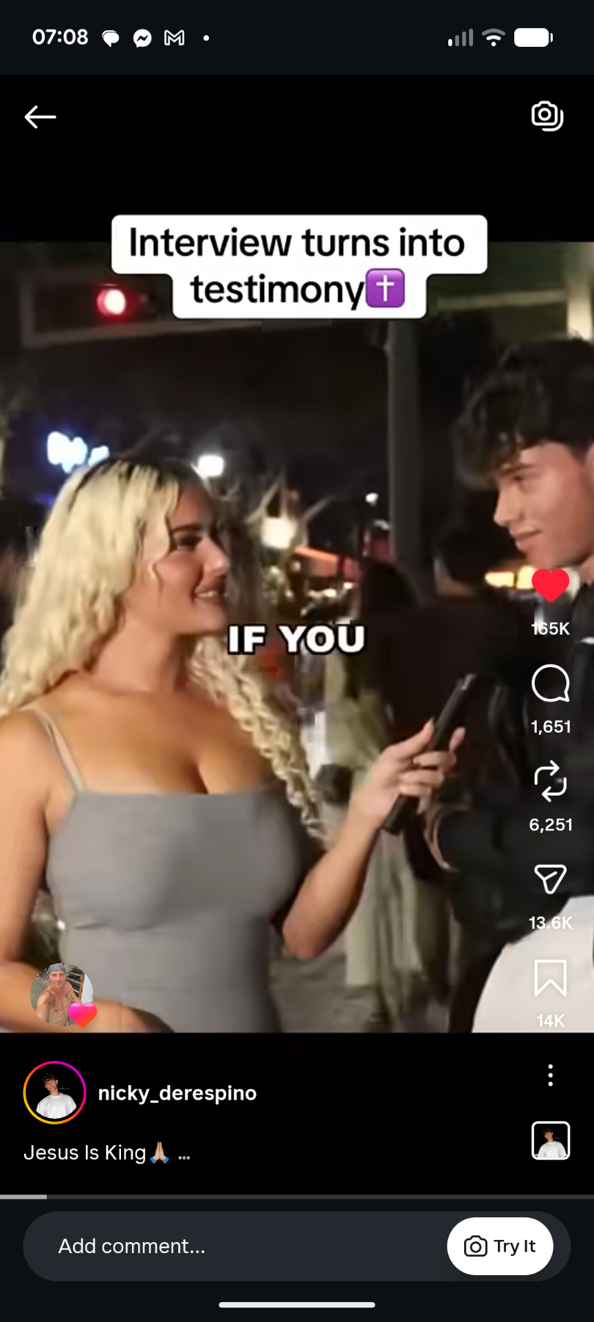 Instagram Reel, Prank turns into testimony