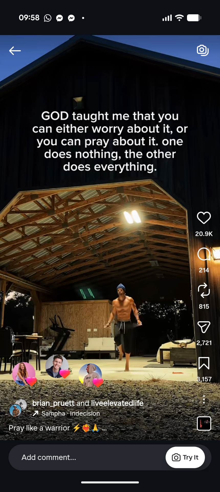 Instagram Reel, Pray like a warrior