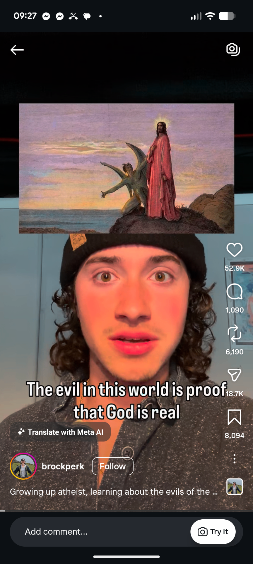 Instagram Reel, Satanic elite, shows there is a very real spiritual battle