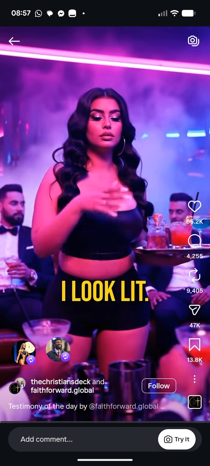 Instagram Reel, Testimony of the day