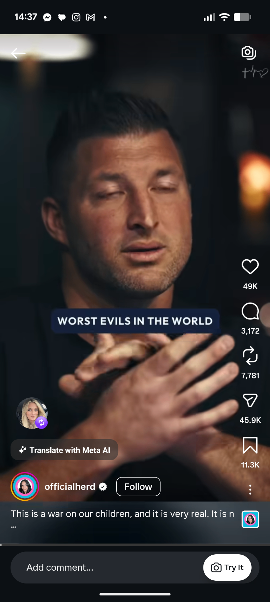 Instagram Reel, War on our children
