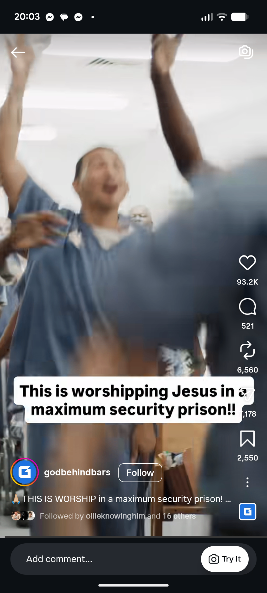 Instagram Reel, This is worship in a maximum security prison, these have more hope than a lot of